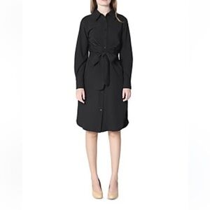 NWT Sutton Studio Shirtwaist Dress in Black Longsleeve